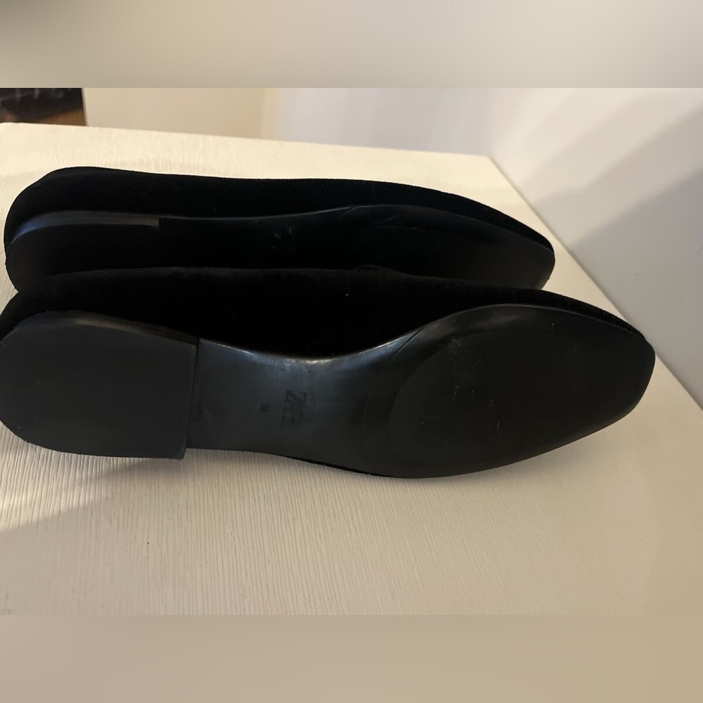 Zara Black Velvet Shoes size 8.5 (39) - Picture 3 of 4